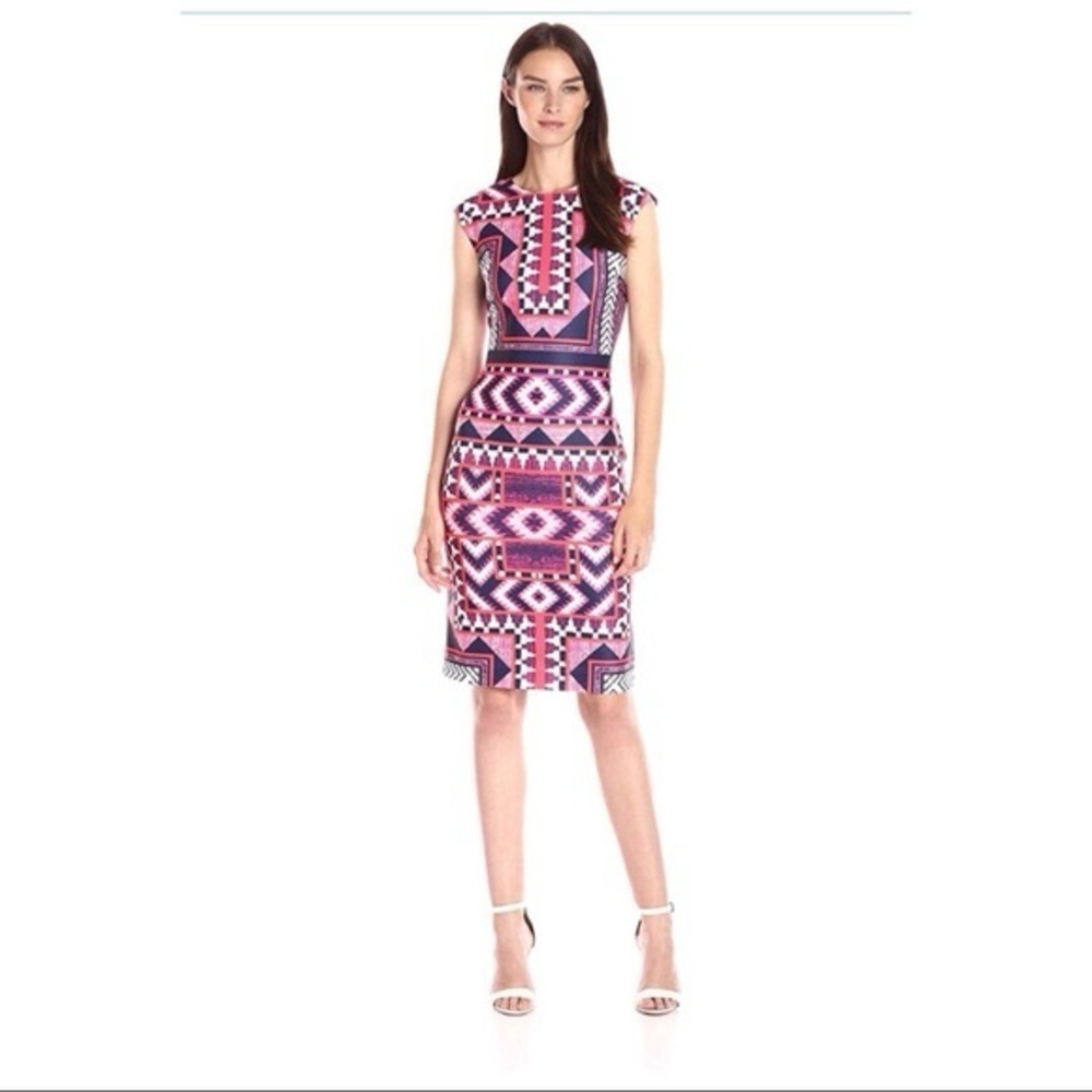 VINCE CAMUTO | Geometric Patterned Dress